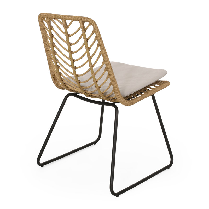 Bay Isle Home Wicker Outdoor Dining Side Chair with Cushion Wayfair